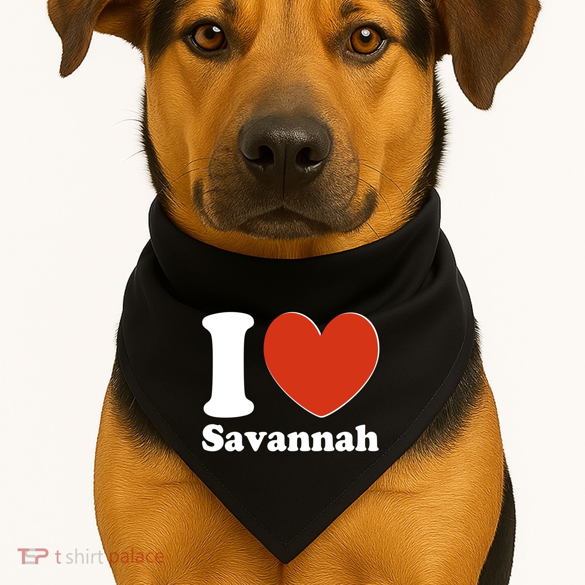 I Heart Love Savannah USA-Made Doggie Bandana