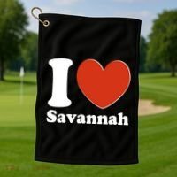 I Heart Love Savannah Golf Towel thumb 1