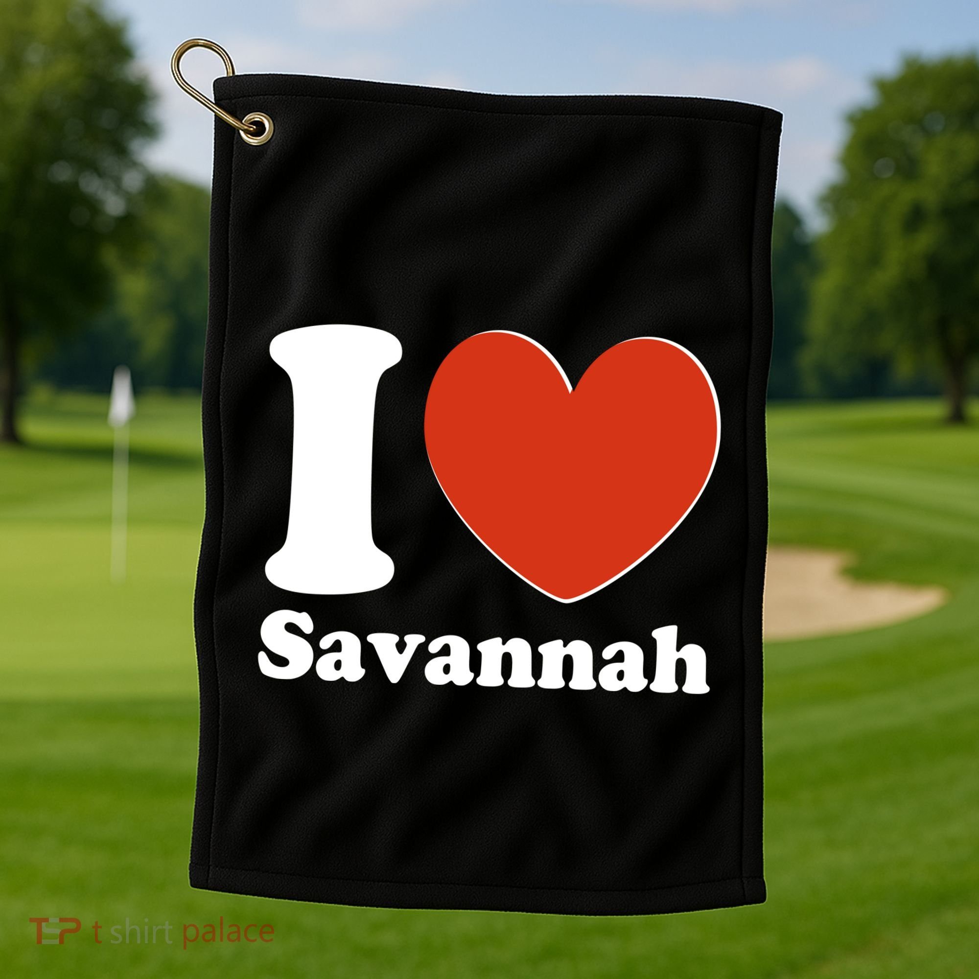 I Heart Love Savannah Golf Towel