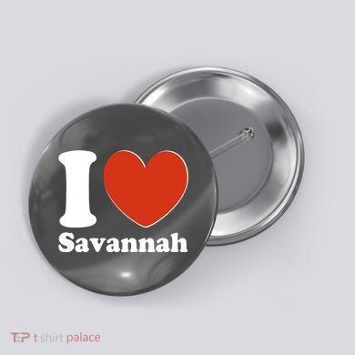 I Heart Love Savannah Button