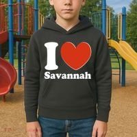 I Heart Love Savannah Kids Hoodie thumb 2