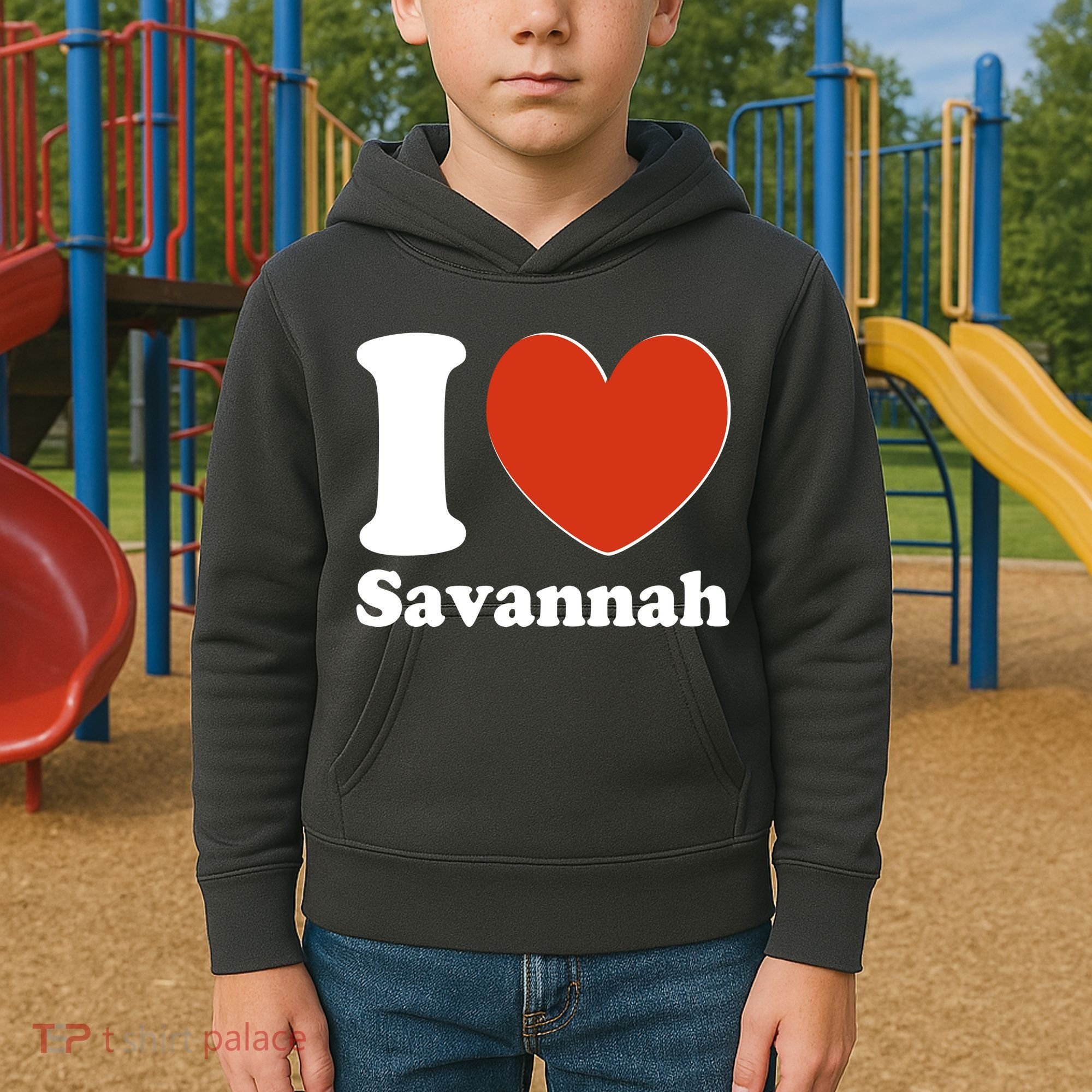 I Heart Love Savannah Kids Hoodie