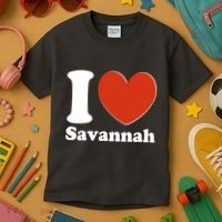 I Heart Love Savannah Kids T-Shirt thumb 3