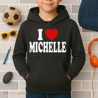 I Heart Love Michelle Kids Hoodie thumb 2