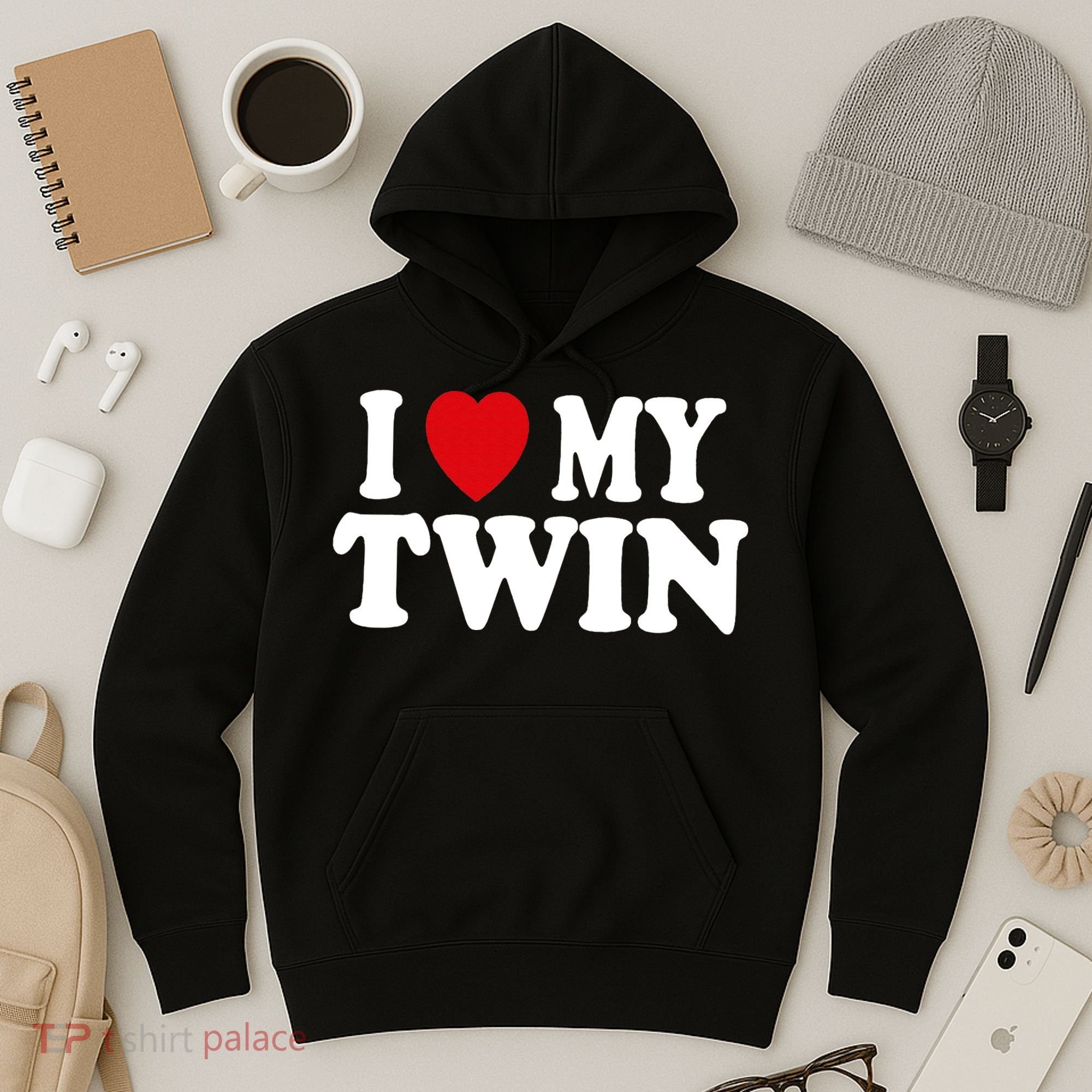 I HEART LOVE MY TWIN Hoodie