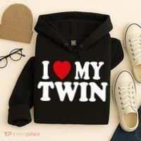 I HEART LOVE MY TWIN Hoodie thumb 4