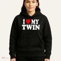 I HEART LOVE MY TWIN Hoodie thumb 5