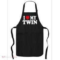 I HEART LOVE MY TWIN Apron thumb 0