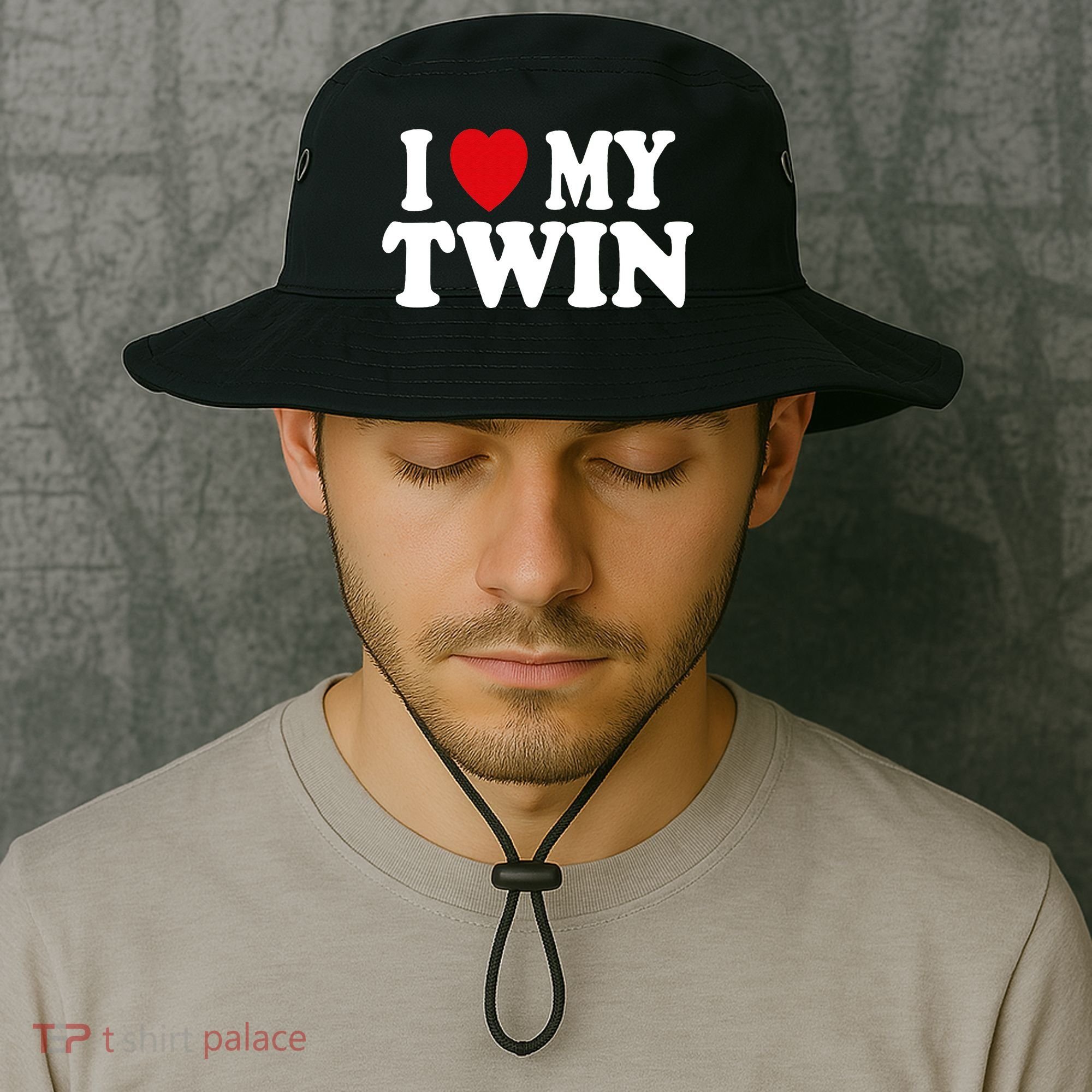 I HEART LOVE MY TWIN Bucket Hat