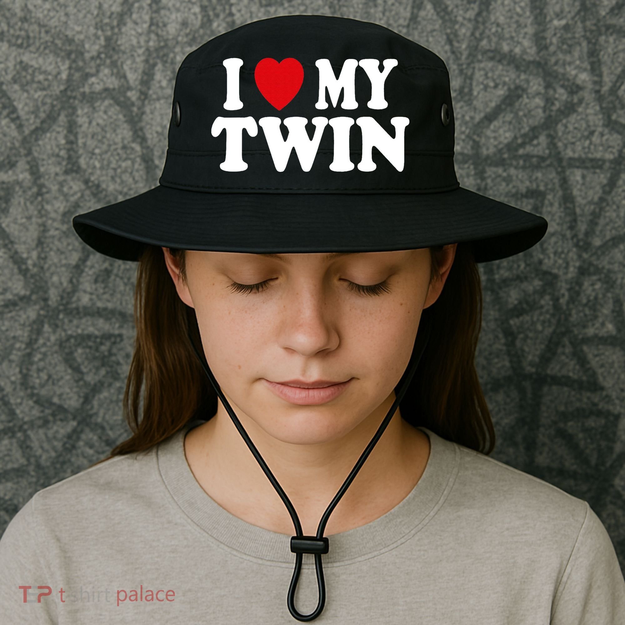 I HEART LOVE MY TWIN Bucket Hat