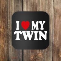 I HEART LOVE MY TWIN Coaster thumb 0