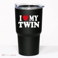 I HEART LOVE MY TWIN Tumbler thumb 0