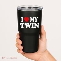 I HEART LOVE MY TWIN Tumbler thumb 2