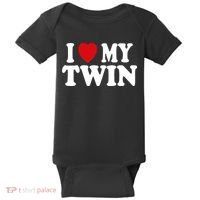 I HEART LOVE MY TWIN Baby Bodysuit thumb 0