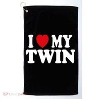 I HEART LOVE MY TWIN Golf Towel thumb 0