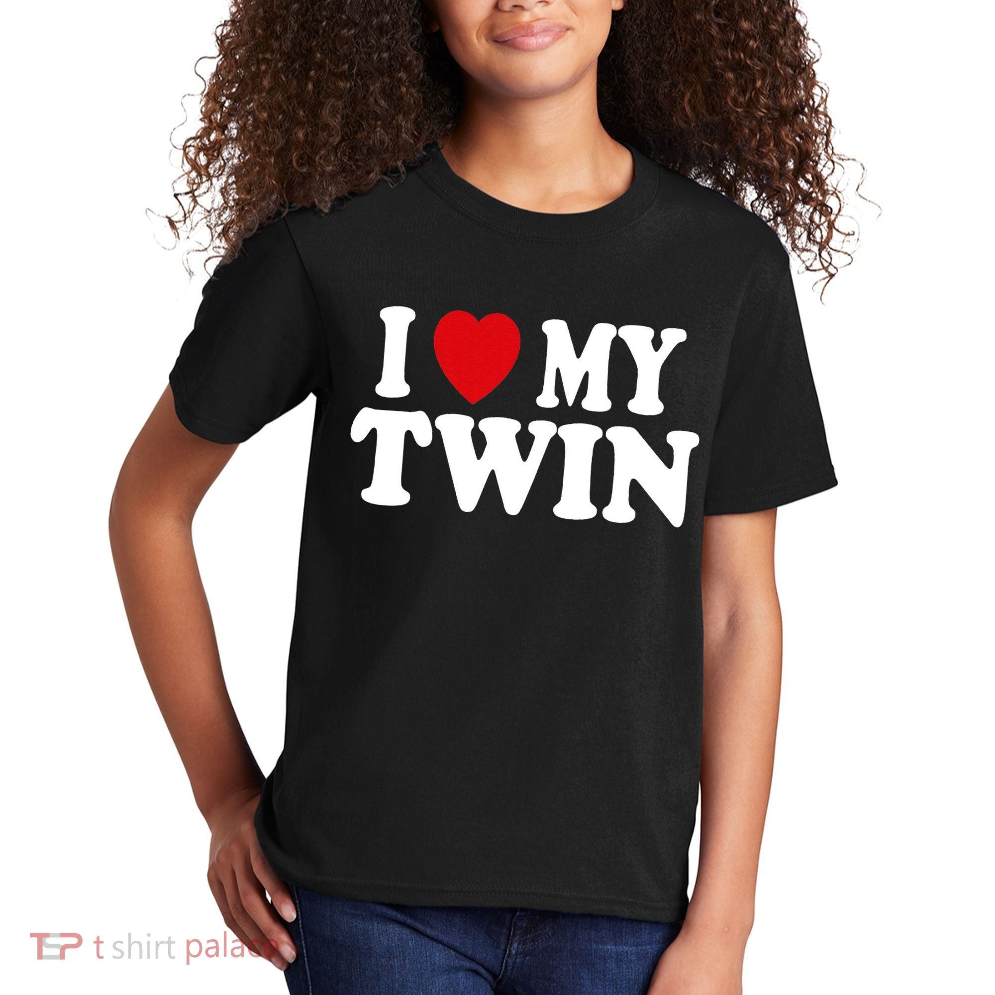 I HEART LOVE MY TWIN Kids T-Shirt