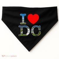 I Heart Love Washington WA DC Classic Font USA-Made Doggie Bandana thumb 0