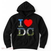 I Heart Love Washington WA DC Classic Font Hoodie thumb 0