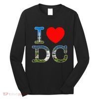 I Heart Love Washington WA DC Classic Font Long Sleeve Shirt thumb 0