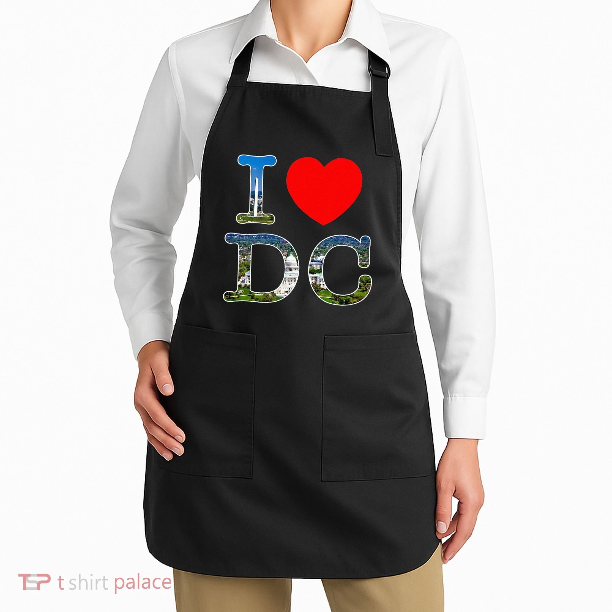I Heart Love Washington WA DC Classic Font Apron