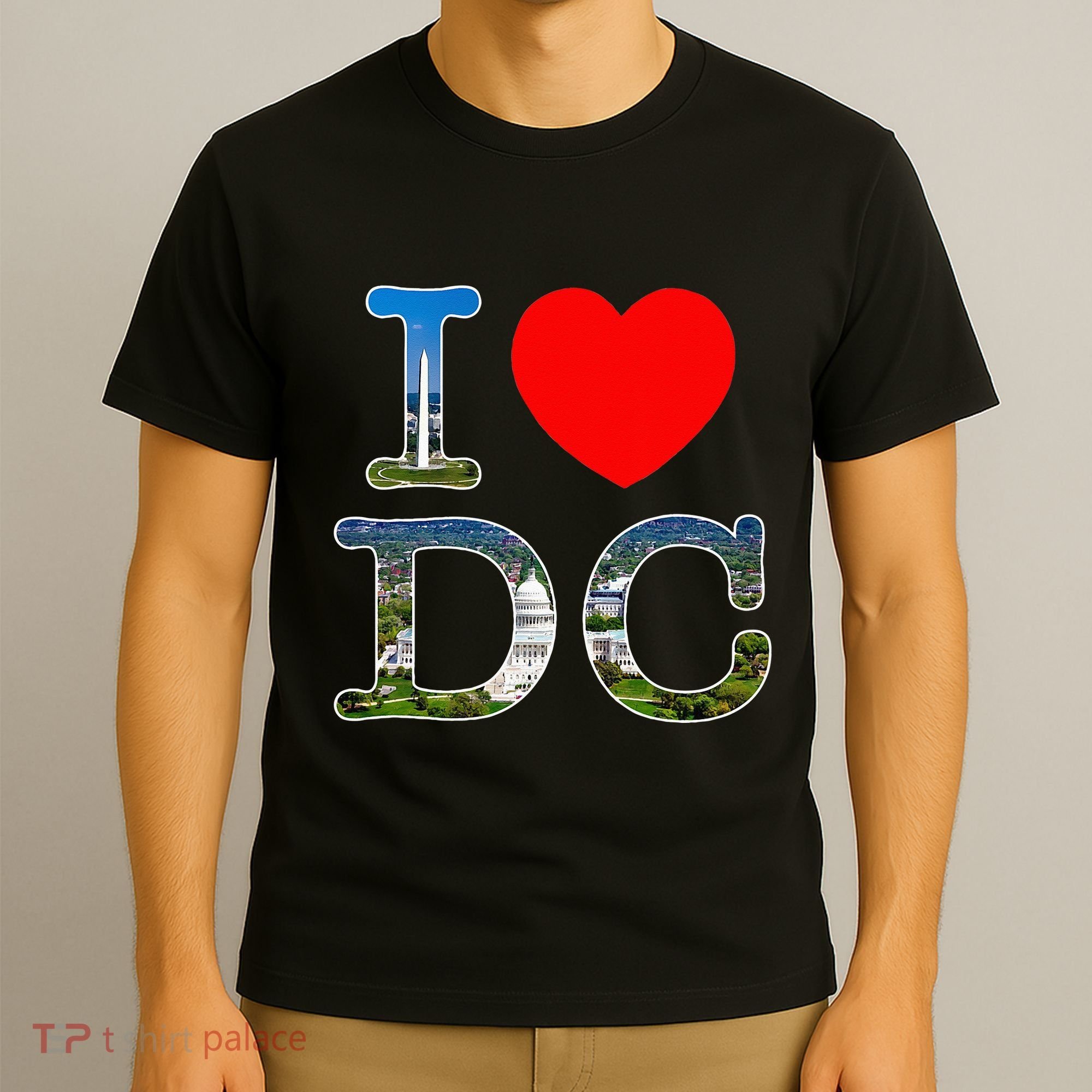 I Heart Love Washington WA DC Classic Font T-Shirt