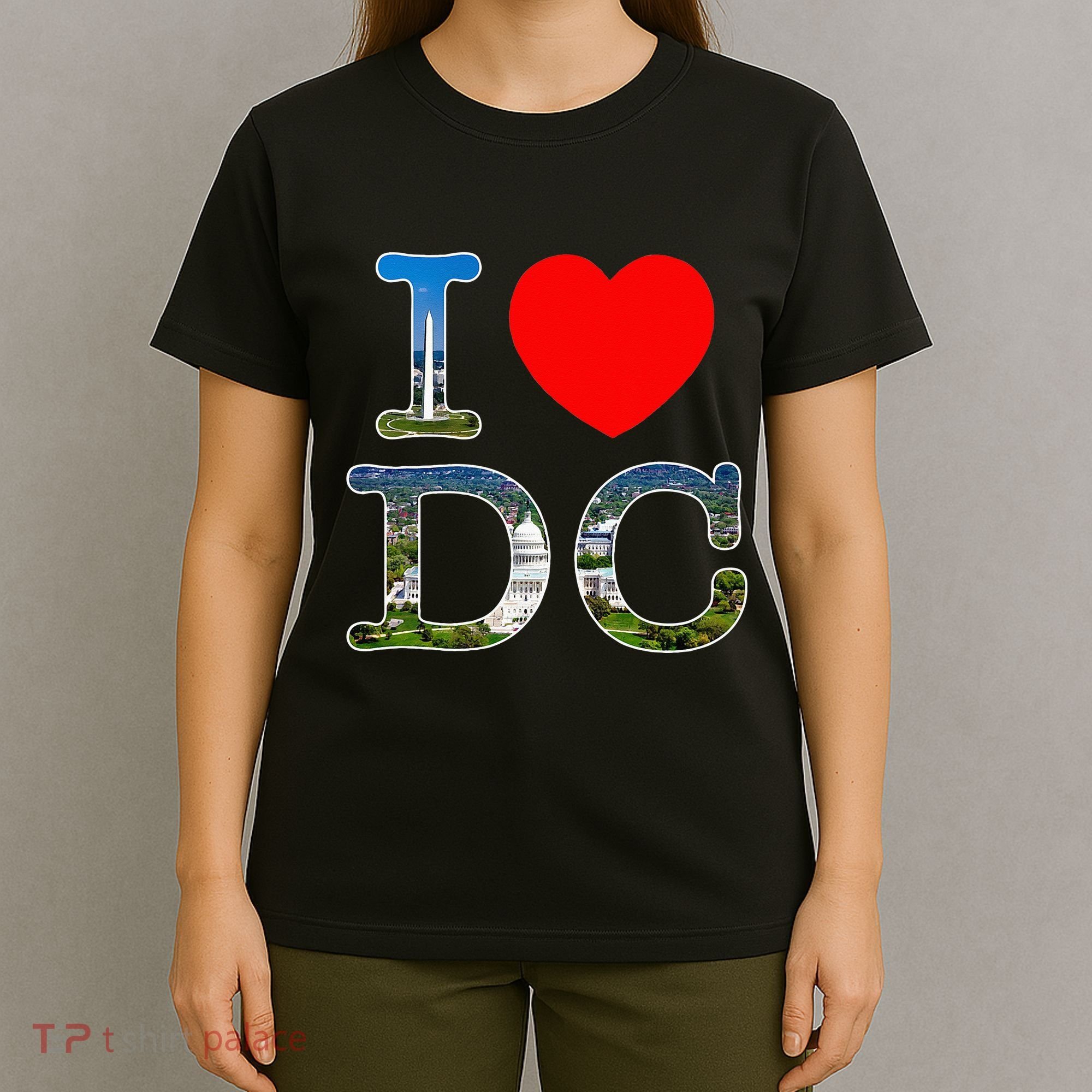 I Heart Love Washington WA DC Classic Font T-Shirt