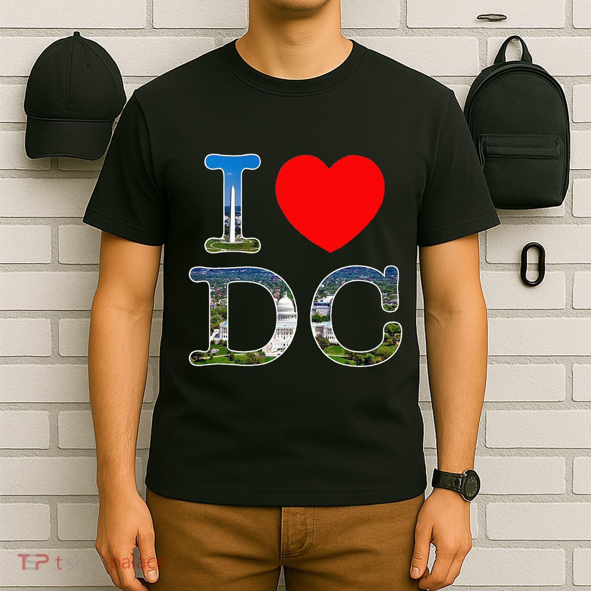 I Heart Love Washington WA DC Classic Font T-Shirt