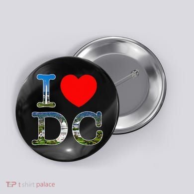 I Heart Love Washington WA DC Classic Font Button