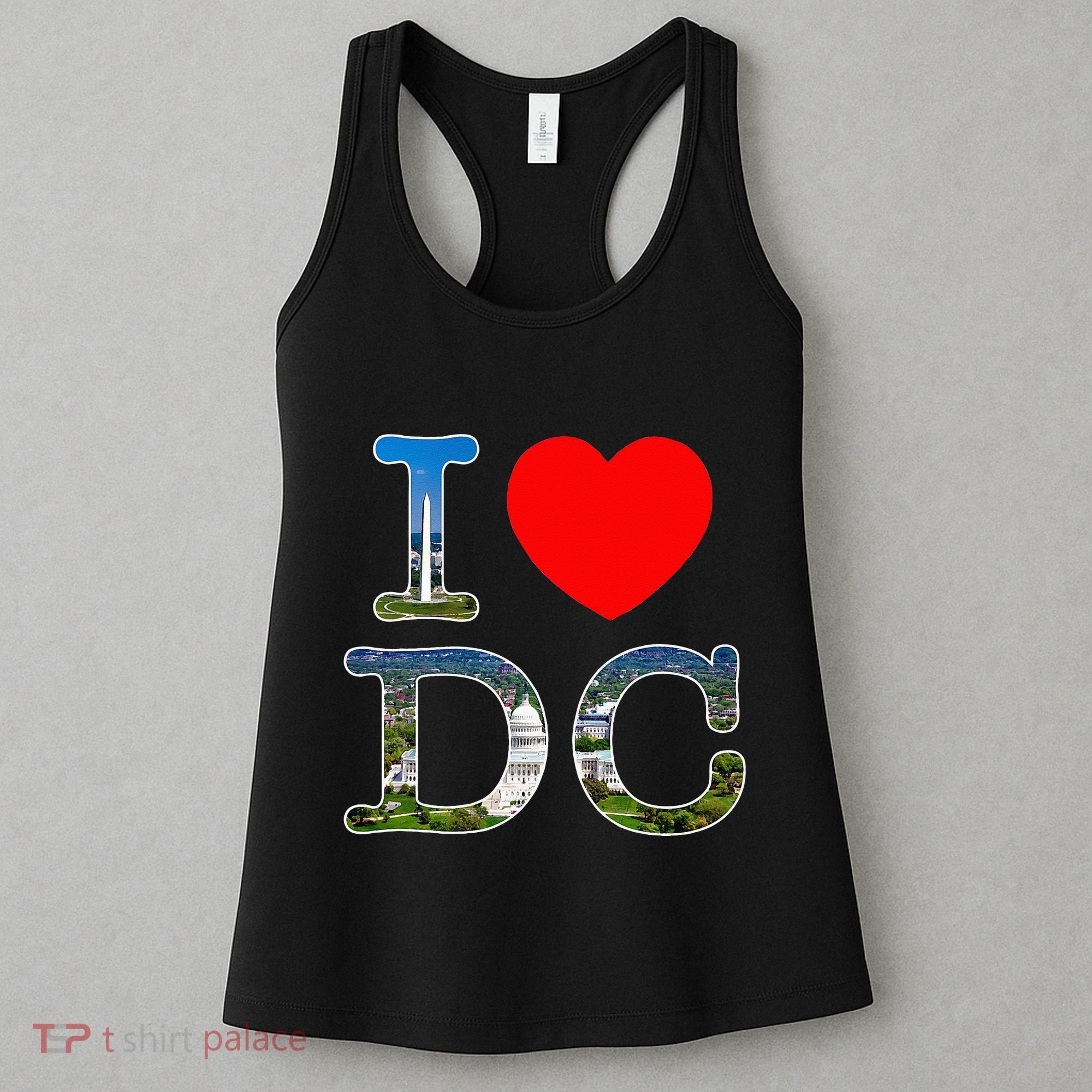 I Heart Love Washington WA DC Classic Font Women's Tank Top