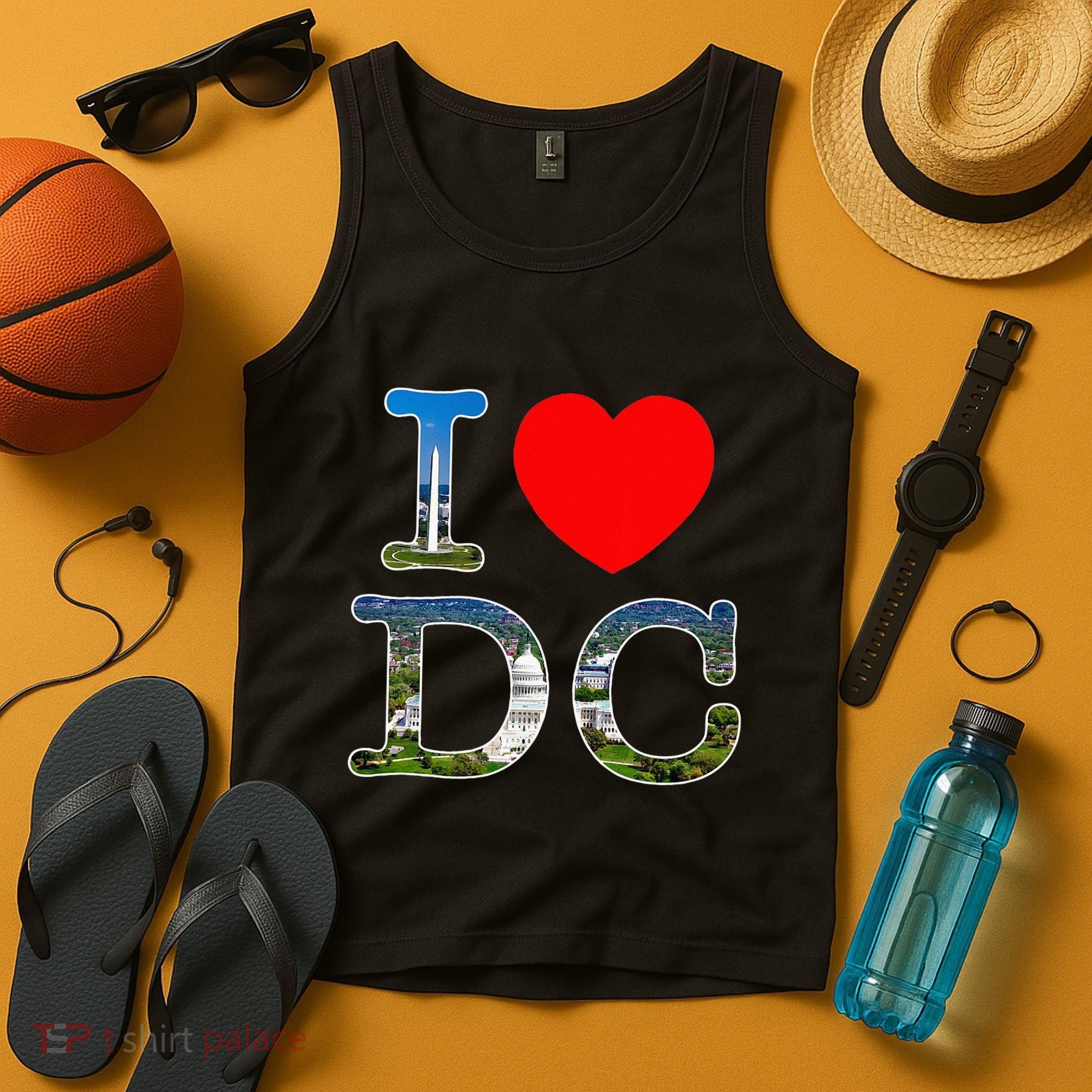 I Heart Love Washington WA DC Classic Font Tank Top