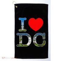 I Heart Love Washington WA DC Classic Font Golf Towel thumb 0