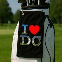 I Heart Love Washington WA DC Classic Font Golf Towel thumb 2