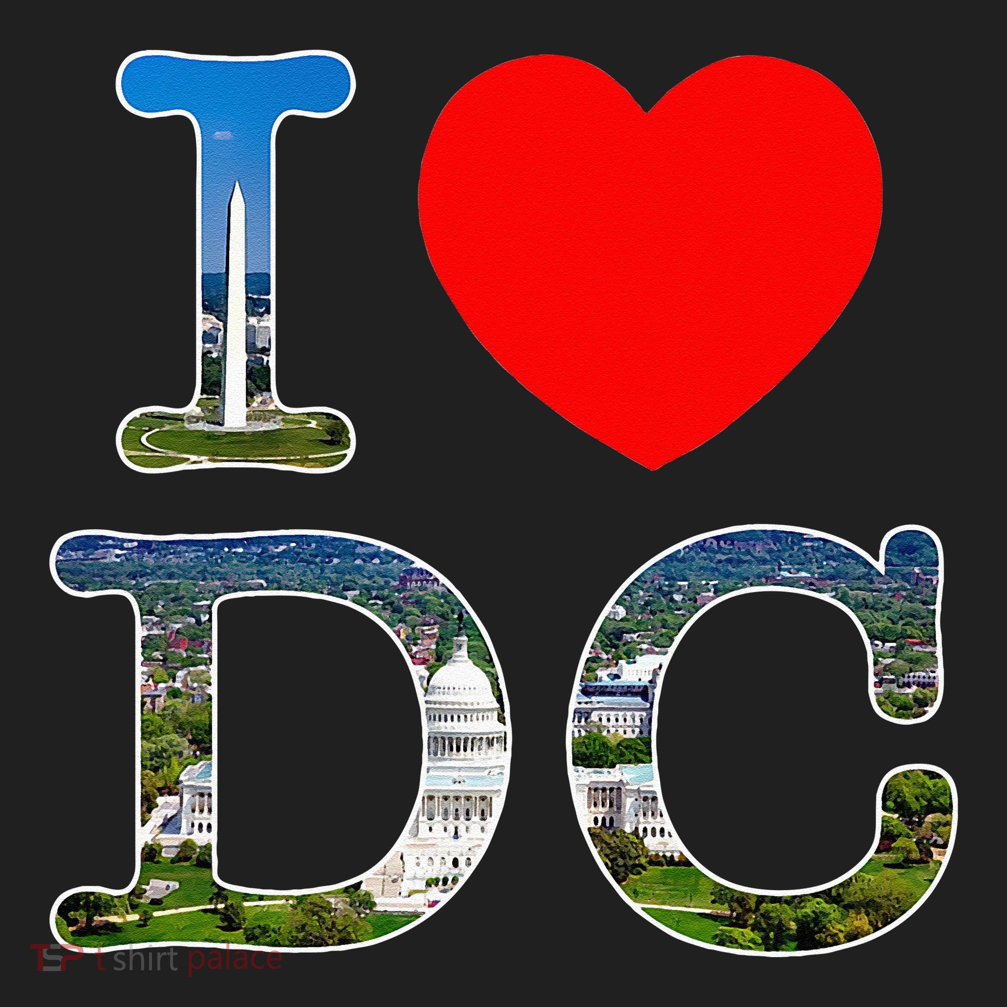 I Heart Love Washington WA DC Classic Font Golf Towel
