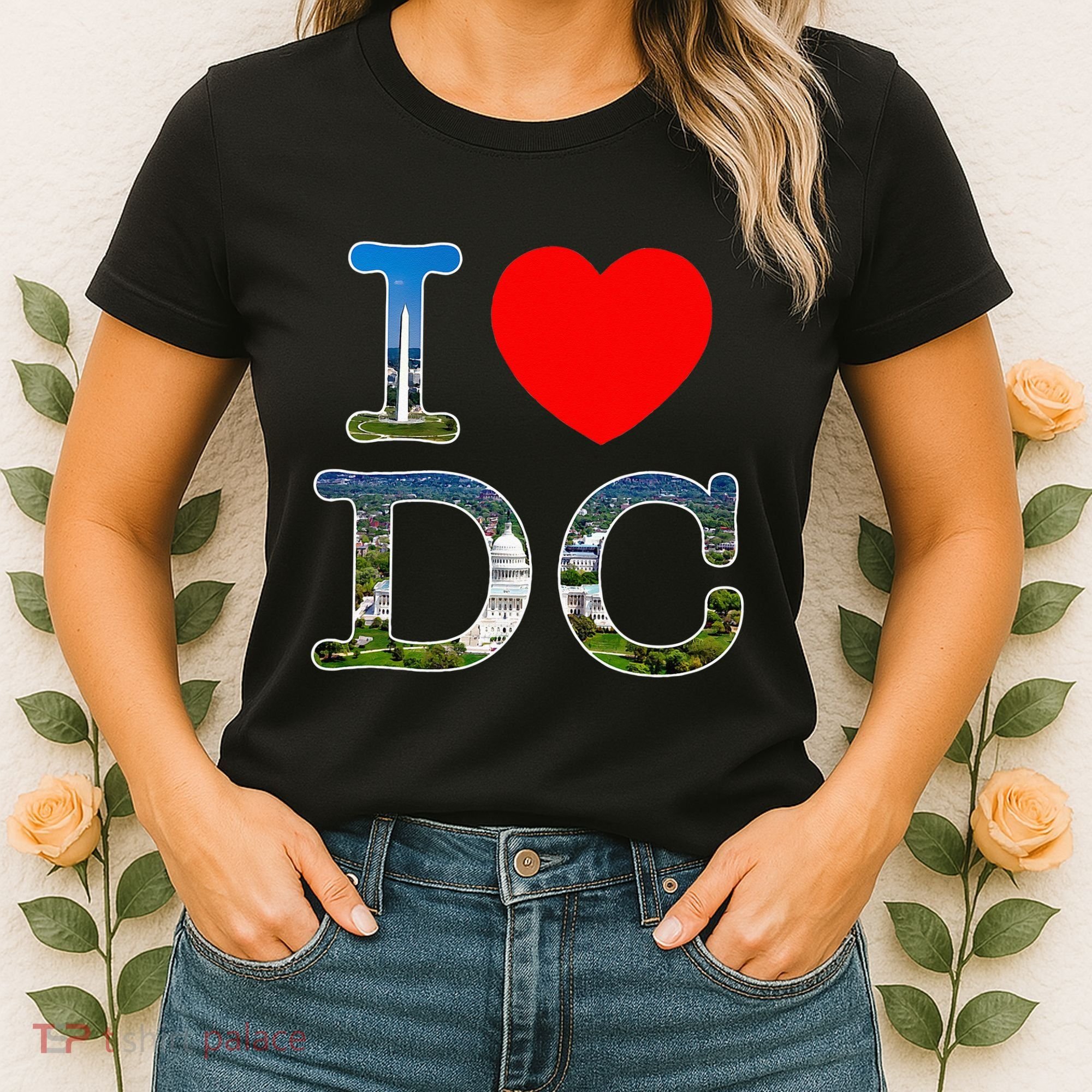 I Heart Love Washington WA DC Classic Font Women's T-Shirt
