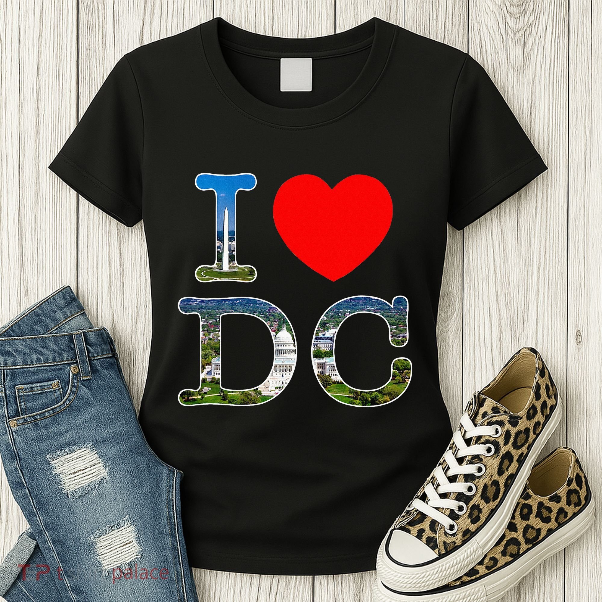 I Heart Love Washington WA DC Classic Font Women's T-Shirt