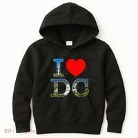 I Heart Love Washington WA DC Classic Font Kids Hoodie thumb 0
