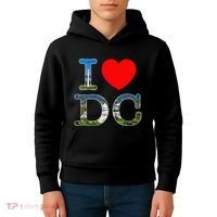I Heart Love Washington WA DC Classic Font Kids Hoodie thumb 4