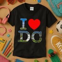 I Heart Love Washington WA DC Classic Font Kids T-Shirt thumb 3
