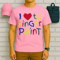 I Heart Love To Finger Paint IM Paint T-Shirt thumb 6