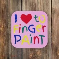 I Heart Love To Finger Paint IM Paint Coaster thumb 0