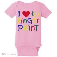 I Heart Love To Finger Paint IM Paint Baby Bodysuit thumb 0
