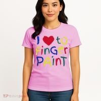 I Heart Love To Finger Paint IM Paint Women's T-Shirt thumb 4