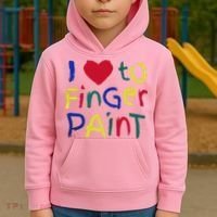 I Heart Love To Finger Paint IM Paint Kids Hoodie thumb 2