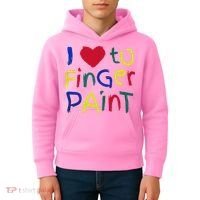 I Heart Love To Finger Paint IM Paint Kids Hoodie thumb 4