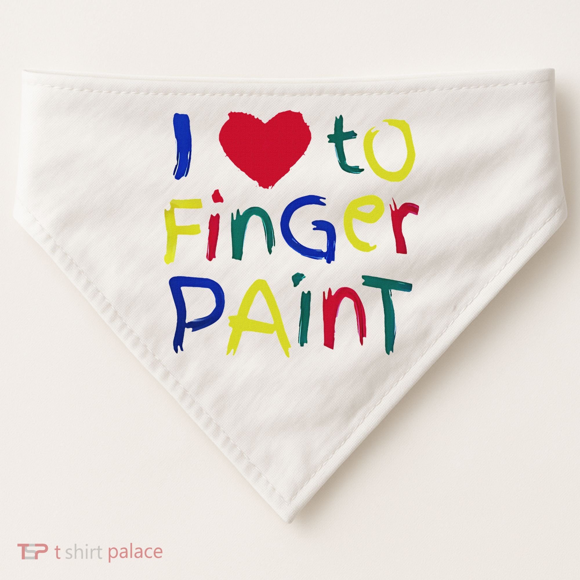 I Heart Love To Finger Paint IM Paint USA-Made Doggie Bandana