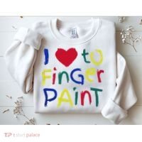 I Heart Love To Finger Paint IM Paint Sweatshirt thumb 2