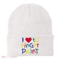 I Heart Love To Finger Paint IM Paint Beanie thumb 0