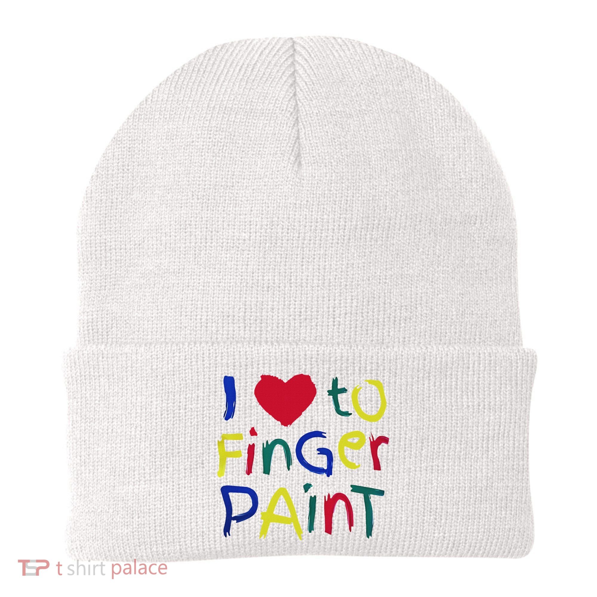 I Heart Love To Finger Paint IM Paint Beanie