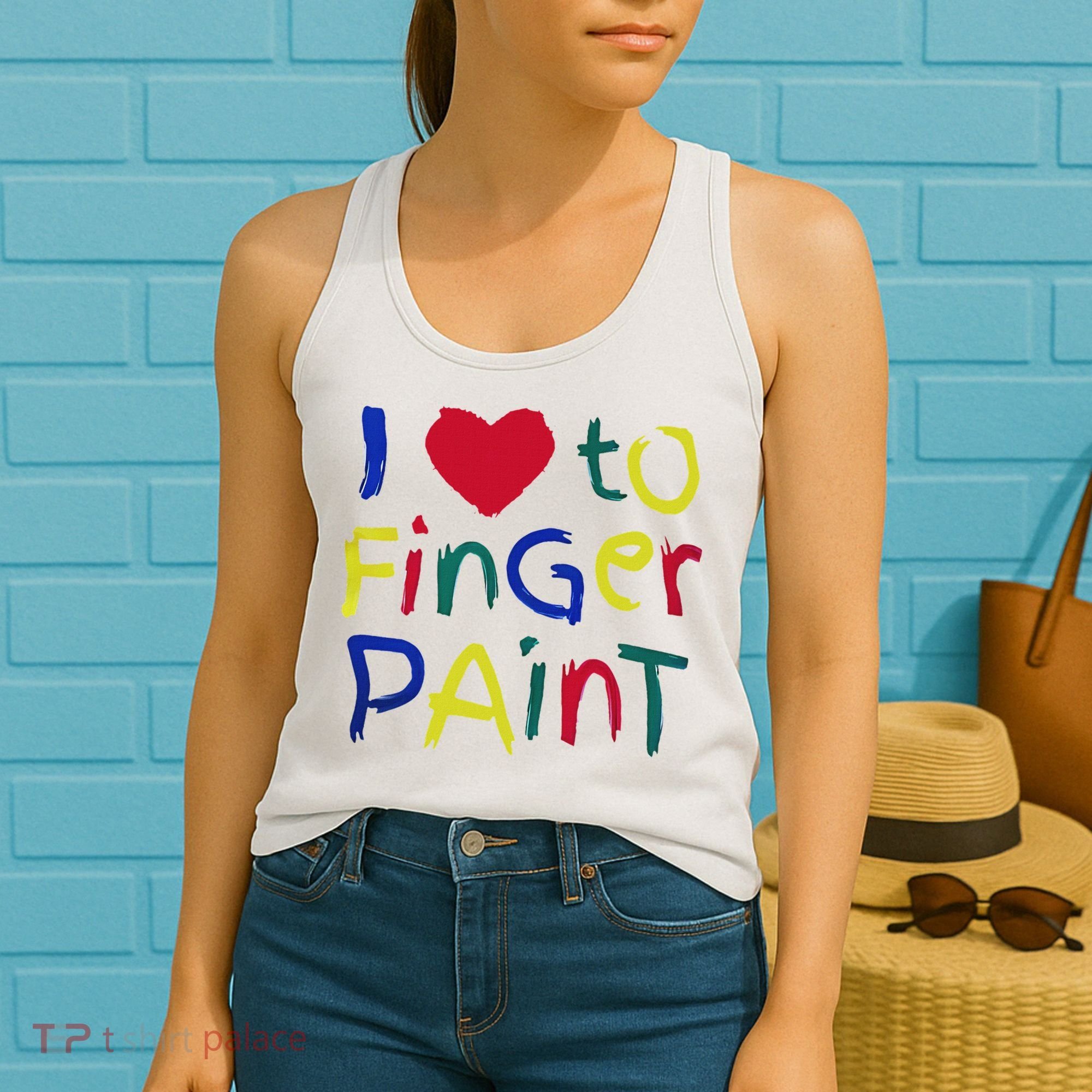 I Heart Love To Finger Paint IM Paint Women's Tank Top