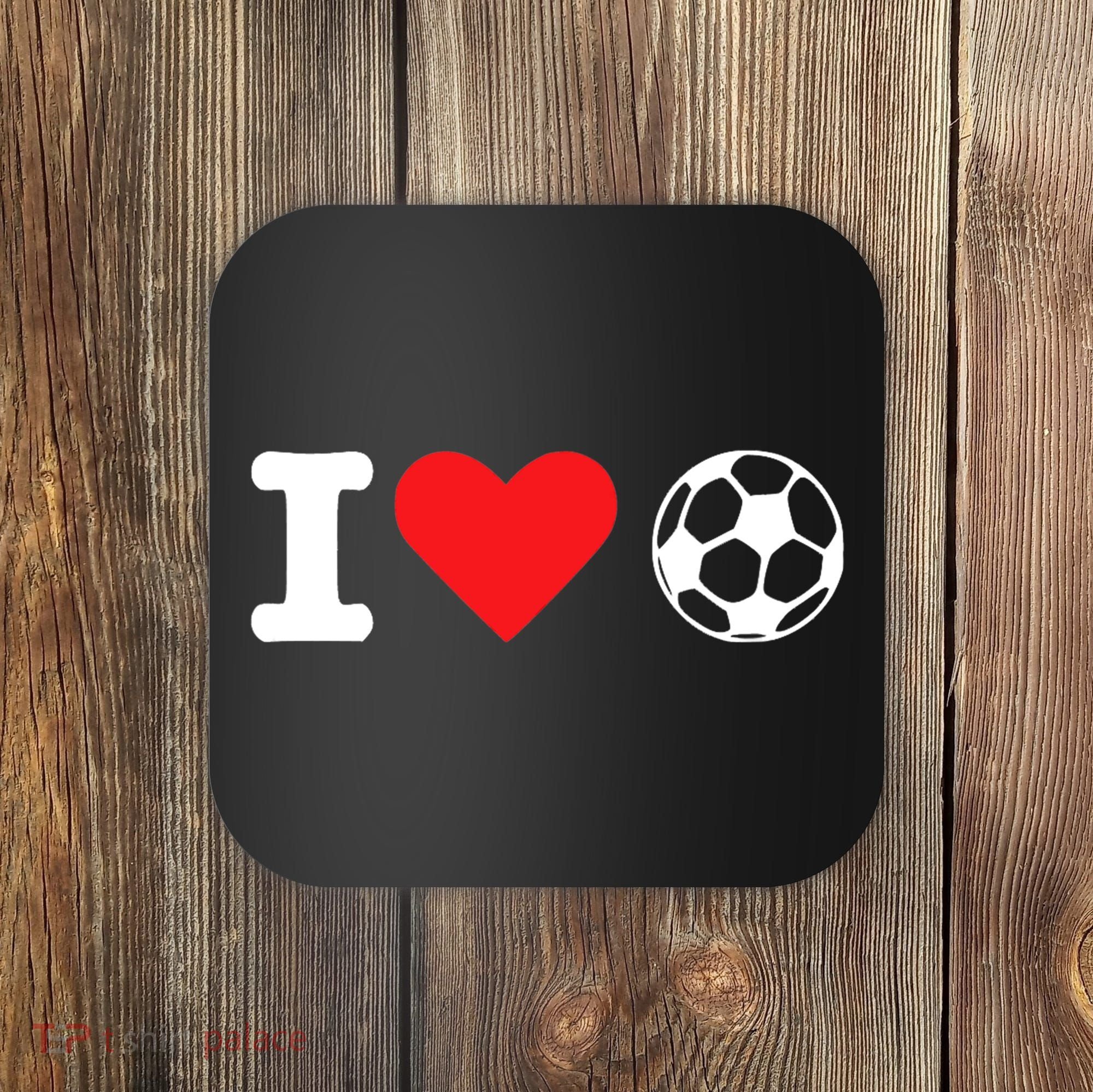 I Heart Love Soccer Unisex T Coaster